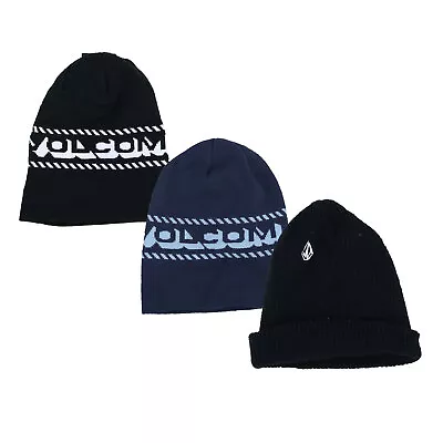 Volcom Mens Beanie Hat Casual Winter Cap Knit Graphic Logo Black One Size New • $29.99