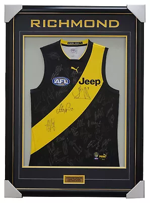 $995 • Buy Richmond 2018 Signed Official AFL Team Jumper Framed Dustin Martin Cotchin + COA