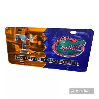 TENNESSEE VOLS / FLORIDA GATORS Mirrored HOUSE DIVIDED License Plate / Car Tag • $15