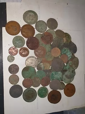 Metal Detecting Finds Batch 7. 74 Coins. Couple Romans Too • £9.50