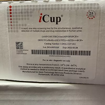 ICup 12 Panel Cup (box Of 25) - New Sealed URINE TESTING KIT • $89
