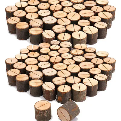 £3.99 • Buy 120Pcs Rustic Wooden Table Place Card Holder Number Menu Name Stand Wedding Deco