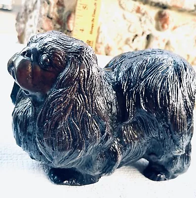 Vintage Large Bronze Spaniel Dog Statue Figurine Detailed Solid Sculpture 9  • $88