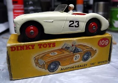 Vintage Dinky Toys #109 Austin Healey 100 Sports #23 White Exc Cond With Box • $59.99