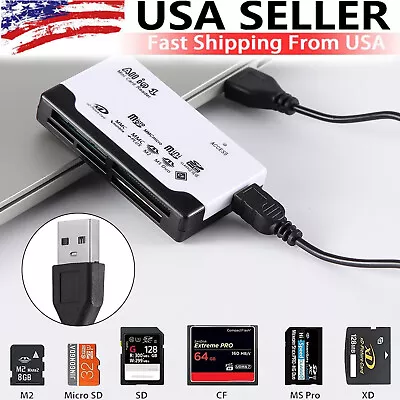 Card Reader USB 2.0 Micro SD TF CF Smart Memory Adapter Laptop Computer • $7.10