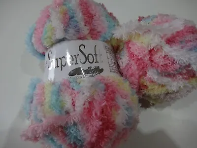 2 X 100g Jarol  Supersoft Cuddly Random Yarn Shade632 Dye3178 Mixed Pastel Shade • £6
