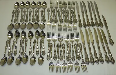 61 Pc Oneida Michelangelo Stainless Steel Flatware Set For 12 Knife Fork Spoon • $275