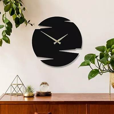 Moon Metal Wall Clock Minimalist Silent Clock Decor Best Clock Gift For Home • $144.90