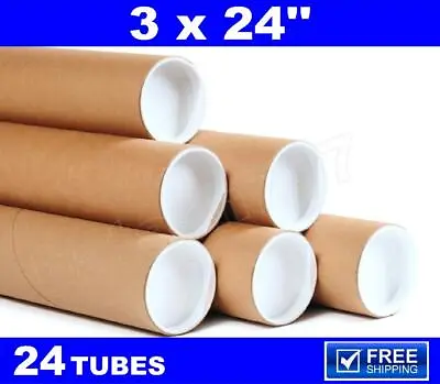 24 - 3 X 24  Kraft Tubes Poster Document Graphics Mailing Shipping Packing Tube • $59.95