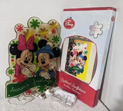 Vtg Christmas Mickey Minnie Mouse Seasons Light Up Display  15” Window Decor  • $19.99