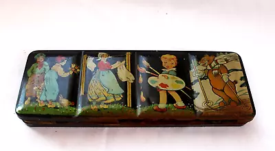 Vintage 1950's Child's Tin Litho Toy Paint Box Watercolor Germany • $30.99