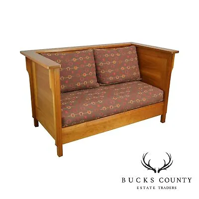 Mission Style Studio Hand Crafted Cherry & Walnut Prairie Settee • $1695