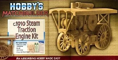 £22.95 • Buy Steam Traction Engine Kit C.1910 Matchstick Model Kit Hobby's Matchbuilder - NEW