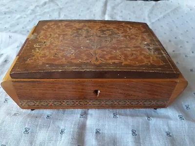 £20 • Buy Vintage Wooden Music Jewellery Box With Heart ❤ & Bird 🐦 & Floral Design ⭐