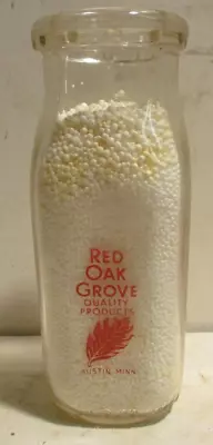 Vintage Red Oak Grove Quality Products Half-pint Glass Milk Bottle* Austin Minn • $9.99