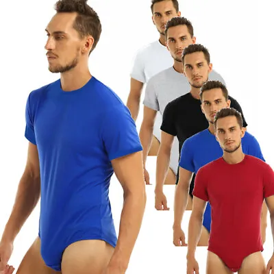 Mens Adults One Piece Lingerie Short Sleeves T-shirt Bodysuit Romper Pajamas • $15.73