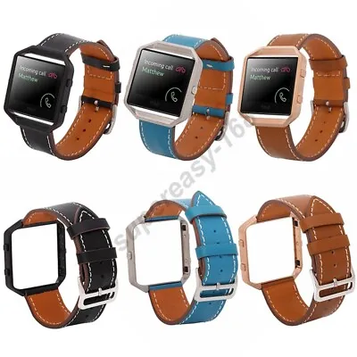 $16.39 • Buy Synthetic Leather Leather Wrist Watch Strap Band + Metal Frame For Fitbit Blaze 