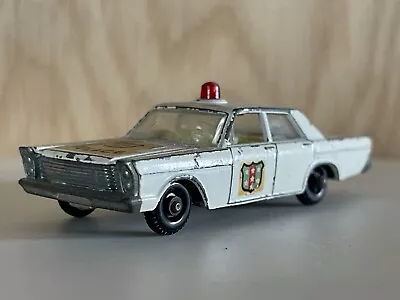 Vintage 1960s Ford Galaxie Police Car Lesney Matchbox Series #55/59 White • $4.99