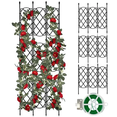 Outdoor Garden Metal Trellis Plants Climbing Growing Frame Plant Support Frame • £25.62