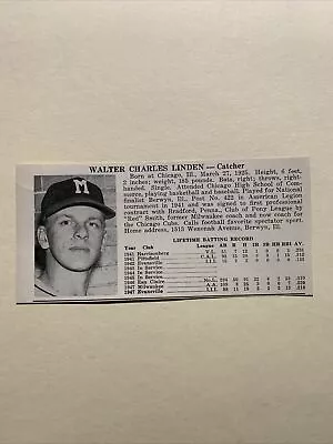 Walt Linden Al Epperly Milwaukee Brewers 1948 AA Minor Lg. Baseball Panel • $16