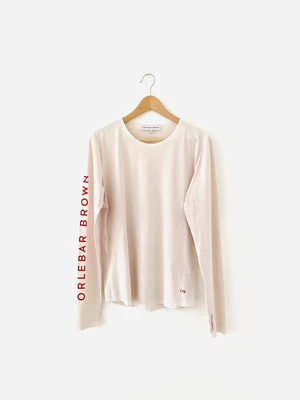 £34.99 • Buy Orlebar Brown Pale Pink Gym Workout Rash Vest Long Sleeve Top Thumbholes Size S