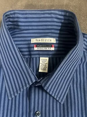 Mens Dress Shirt Van Heusen Regular 17 34 35 • $2.99