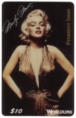 Marilyn Monroe 'Premiere Issue' Gold V-Cut Dress & Hands On Hips Phone Card • $58.71