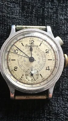 Rare Vintage Breitling Military Monopusher Chronograph Single Button 1930s • $227.41