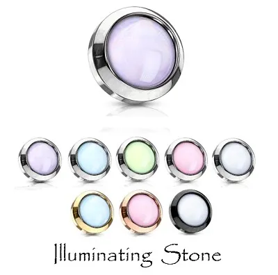 £4.99 • Buy Gem Dermal Anchor Top - Illuminating Stone - Cats Eye - Surface Piercing