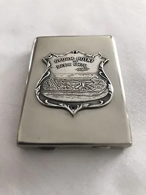 1910s Cedar Point Amusement Park Sandusky Ohio Chrome Matchbook Holder Safe NICE • $149.95