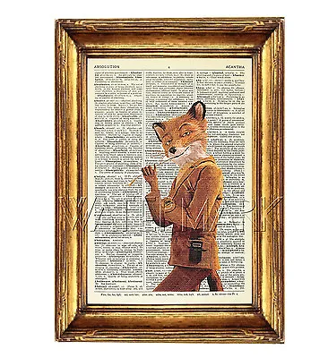 FANTASTIC MR FOX Dictionary Print Picture Poster Vintage Wall Art • £19.99