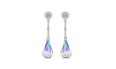 Aurora Borealis Crystal Drop Earrings Made With Crystals From Swarovski • $9.99