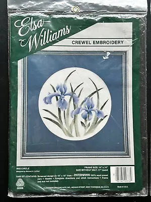 Elsa Williams Crewel Embroidery Kit IRIS CIRCLE #00336 Size 11  Round • $29.99