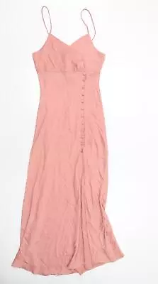 Zara Womens Pink Polyester Maxi Size XS V-Neck Pullover • £6