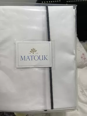 Matouk Italy New 2pc Standard Cases Giza Bergamo 500TC Percale Black • $99