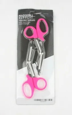 Madison Supply Medical Scissors EMT & Trauma Shears Bright Pink/Stainless 2 Pk • $14.99