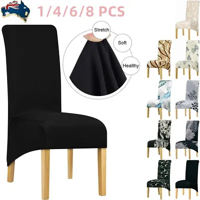$8.99 • Buy Stretch Dining Chair Covers Seat Slipcover Highback Spandex Cover Removable XL