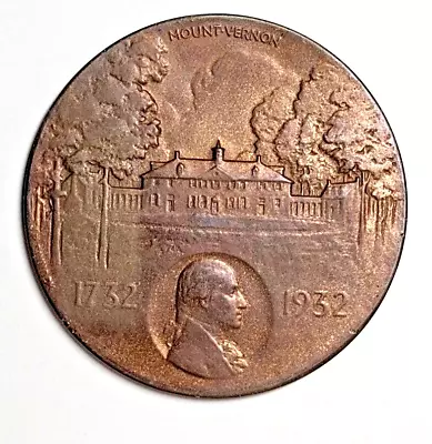 U.S. Mint Philadelphia - Mount Vernon 1732-1932 G. Washington Bicentennial Medal • $100