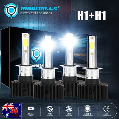 4x H1 6000K LED Headlight Globes High Low Beam For Honda Accord Euro 2003-2008 • $56.99