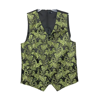 $20.99 • Buy Green Paisley Suit Vest & Neck Tie Mens XS Green Black St Patricks Day