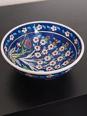 £10 • Buy Turkish Hand Made Painted And  Enamelled Floral Decorated Bowl