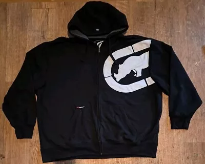 Y2K VINTAGE ECKO UNLTD 90'S HOODIE BLACK SWEATSHIRT JACKET SIZE 4X Large Graphic • $42