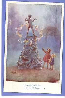 Old Vintage Postcard Artist Signed Margaret Tarrant Peter Pan's Friends Children • £1.99
