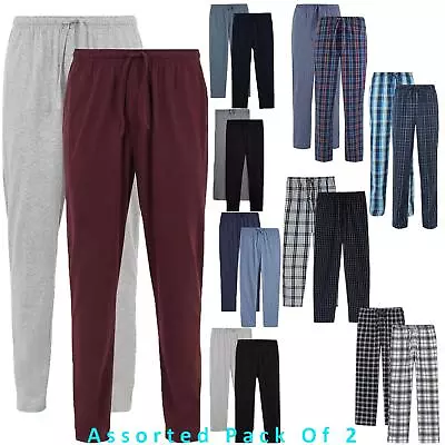 2 Pack Mens M&S Flannel Trousers Check Pyjama Trousers Brushed Fleece Bottoms PJ • £13.99