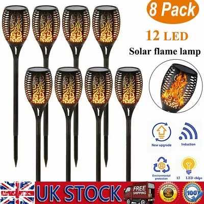 £8.99 • Buy 12 Led Waterproof Torch Solar Light Patio Garden Dancing Flickering Flame Lamp