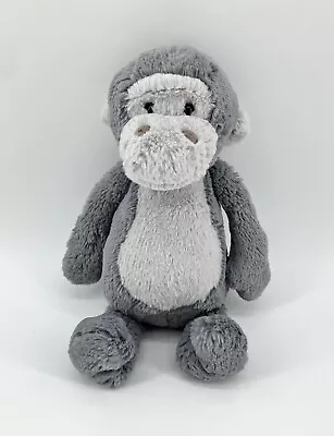 Jellycat London Bashful Gorilla Plush Ape Monkey 12  Gray Stuffed Animal EUC • $17.99