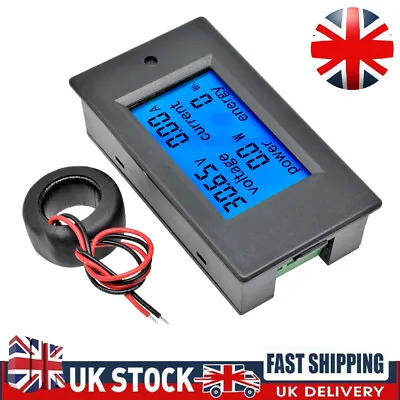 AC80-260V 100A LCD Digital Voltage Watt Current Power Meter Ammeter Voltmeter UK • £15.89