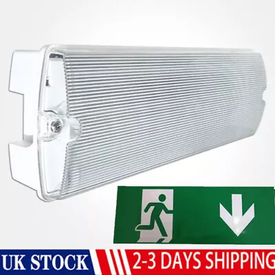 Led Emergency Light Fitting Bulkhead 5 Watt Maintained Non-maintained Exit Sign • £12.69