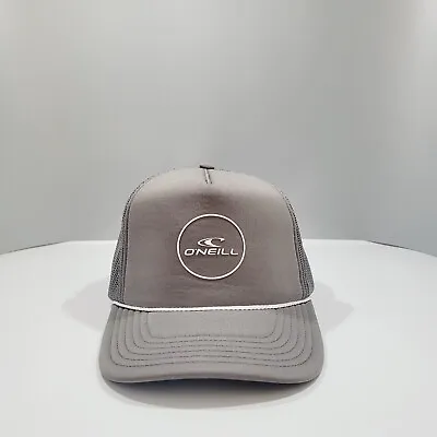 $17.97 • Buy O'neill Hat Snapback Mens Gray White Plain Logo Adjustable Casual Trucker Cap