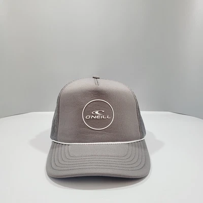 $17.97 • Buy O'neill Hat Snapback Mens Gray White Plain Logo Adjustable Casual Trucker Cap
